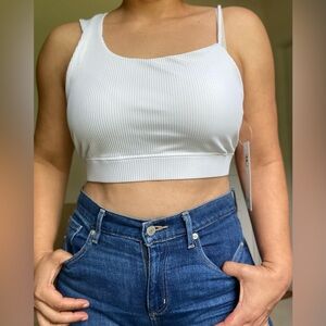 FILA 🌸White Sleeveless Ribbed Crop Tank Top